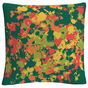 Speckled Colorful Splatter Abstract 4 By Abc Decorative Throw Pillow