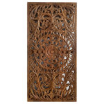 Mogul Interior - Consigned Natures Harmony Doors, Carved Lattice Doors, Sliding Door, Wall Art - Vintage India Carved Sliding Door, Lotus Tranquility: Latticed Carved Barn Door, Pocket Door, Nature Inspired Interiors, Unique, 80x36, Introducing our Vintage India Lotus Garden Latticed Carved Sliding Door, a masterpiece that transcends function to become a breathtaking piece of artisan craftsmanship This ornate carved door panel exudes the essence of vintage Indian craftsmanship, featuring intricate lotus garden lattice work that adds a touch of tranquility to any space. The sliding door design merges practicality with artistry, allowing you to transform rooms seamlessly. Elevate your interior with the allure of this architectural gem, showcasing the rich heritage of Indian design. Whether used as a focal point in a room or as a functional sliding door, the Vintage India Lotus Garden Latticed Carved Sliding Door is a testament to the fusion of art and functionality. Immerse your living space in timeless elegance with this exquisite piece that speaks volumes about the cultural and artistic legacy of India.