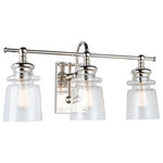 Artcraft Lighting - Castara 3 Light Wall Light, Polished Nickel AC11593PN - From the Lighting Pulse design firm, the "Castara" collection 3 light bathroom vanity features a classic transitional clean design with clear glassware and a polished nickel frame. (also available with a black frame)