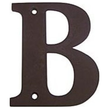 Deltana RL4B 4" Solid Brass Traditional House Letter B - Oil Rubbed Bronze