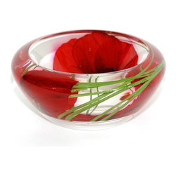Red Poppy Flower Bowl - Home Decor