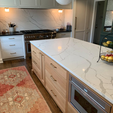 Kitchen with Green and Brass Accents