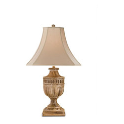 Currey & Company Academy Table Lamp in Aged Wood - Table Lamps