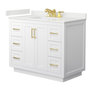 White with Brushed Gold Trim
