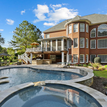 Basement With Exterior Pool & Porch Renovation