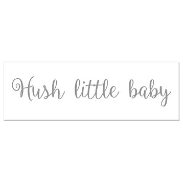 Hush Little Baby 12"x36" Canvas Wall Art, Gray