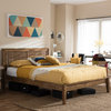 Loafey Mid-Century Modern Solid Walnut Wood Window-Pane Style Bed