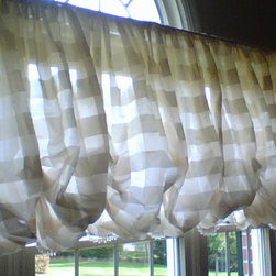 Sheer Silk Balloon Shade in Bedroom - Window Treatments
