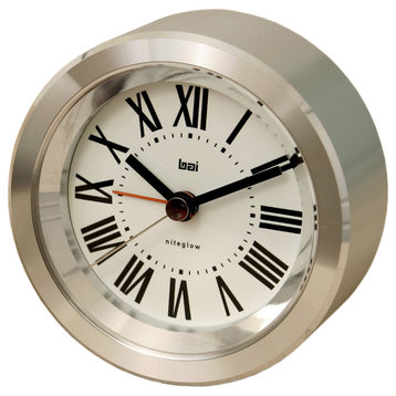 Astor Aluminium Travel Alarm Clock Roman