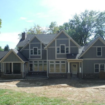 Grey Slate Hardie Shingle + Board & Batten Siding | Creve Coeur, MO. (63141)