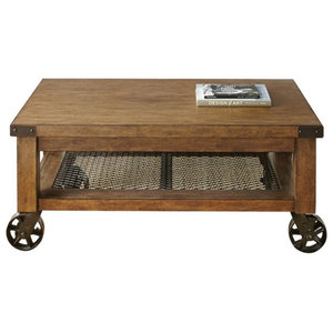 In Stock Modesto 27 Reclaimed Wood Square Coffee Table Rustic Natural Industrial Coffee Tables By Bolton Furniture Inc Houzz