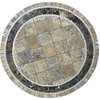 Monaco Mosaic Stone Round Coffee Table, 24"