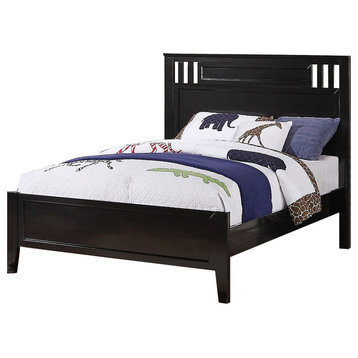 Benzara BM171653 Comfertable King Size Full Bed Wooden Finish Black