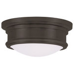 Livex Lighting - Livex Lighting 7341-07 Astor - 2 Light Flush Mount in Astor Style - 11 Inches wi - In a brushed nickel finish paired with hand blownAstor 2 Light Flush  Bronze Satin White GUL: Suitable for damp locations Energy Star Qualified: n/a ADA Certified: n/a  *Number of Lights: 2-*Wattage:60w Medium Base bulb(s) *Bulb Included:No *Bulb Type:Medium Base *Finish Type:Bronze