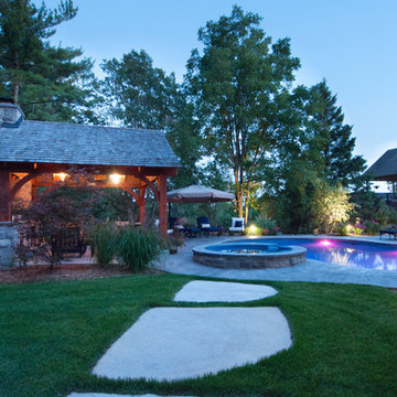 Lagoon Inground Pool In A Craftsman Style Backyard