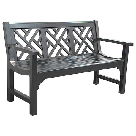 Chippendale Bench, Semi-Matte Black