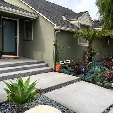 Stair Stepped Entry with Polished Stones