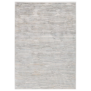 Vibe by Jaipur Living Wilmot Stripes Gray and Light Blue Area Rug 9'10"x14'