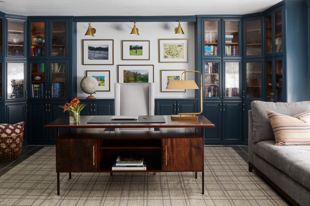 Transitional Home Office by Laura Kehoe Design