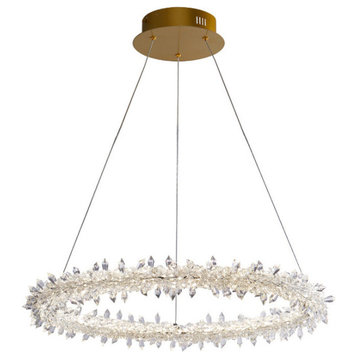 Ring design crystal hanging chandelier for living room, dining room, bedroom, 31.5"