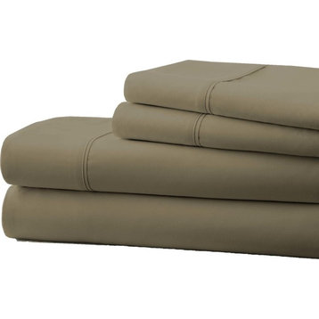 Becky Cameron Premium Ultra Soft Luxury 4-Piece Bed Sheet Set, Twin, Taupe