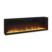 Contemporary Black Fireplace, Wide Insert