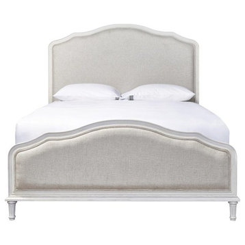 Universal Furniture Curated Amity Fabric King Bed in Cotton White
