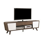 Coaster Alvin 2-Drawer Wood TV Console for TVs up to 72" Brown and White