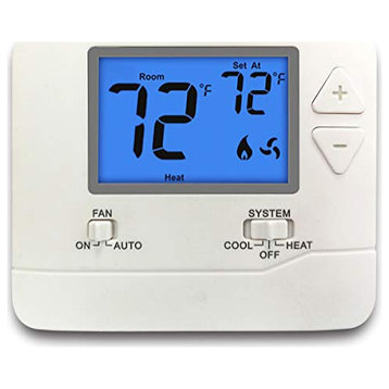 Non-Programmable Digital Thermostat for Home, up to 1 Heat/1 Cool With Large LCD