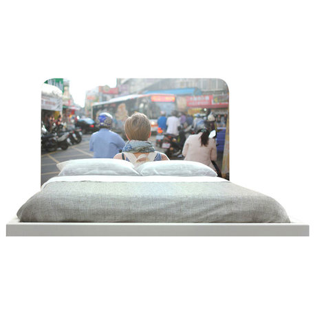 "Tourist" Headboard, King, Round, Fabric