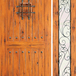 Prehung Door with One Sidelite, External, Knotty Alder, Speakeasy - Front Doors