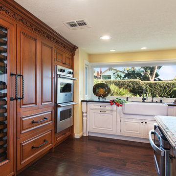 Two Tone Cabinets in Cherry and White