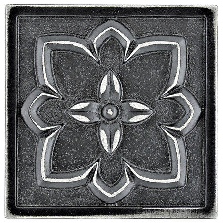 Crown Metal Insert Tile 2"x2", Set of 8, Wrought Iron