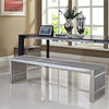 Modway Furniture Gridiron Benches, Set of 2, Silver
