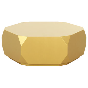 Pasargad Home Modern Selva Coffee Table, Gold