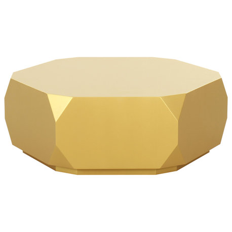 Pasargad Home Modern Selva Coffee Table, Gold