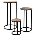 Livabliss - Surya Ansh ANH-002 Nesting Table Set, Wood/Black - Our Ansh Collection offers an enduring presentation of the modern form that will competently revitalize your decor space. Made in India with Wood, Metal. For optimal product care, wipe clean with a dry cloth. Manufacturers 30 Day Limited Warranty.