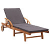 vidaXL Sun Lounger With Cushion Solid Acacia Wood