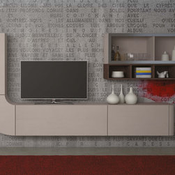 Modern Wall Unit Velvet 124 by Artigian Mobili - $2,859.00 - Entertainment Centers And Tv Stands