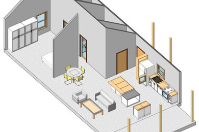 Cette image montre une salle de séjour design.