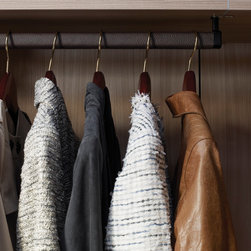 Leather wrapped hanging pole - Closet Organizers
