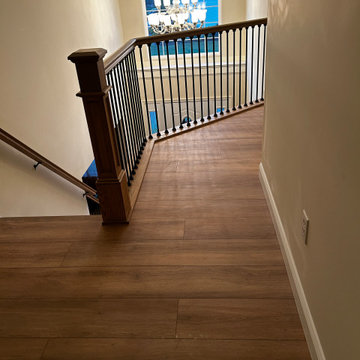 Red Oak Staircase Remodel with Custom Handrails - Bensalem PA