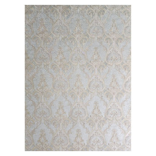 Victorian silver gray brass gold metallic ogee damask textured ...