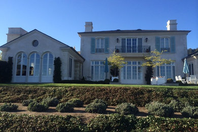 Example of a farmhouse exterior home design in San Francisco