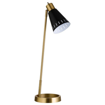 Kintam 27 Tall Table Lamp with Metal Shade in Brass/Matte Black