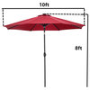 Ainfox 10ft Lighted Market Umbrella Outdoor Umbrella with Solar Led Light, Red