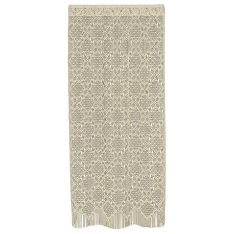 Heritage Lace Diamond Fringe 48"x63" Panel, Cafe