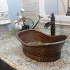 Bath Tub Vessel Hammered Copper Sink, Oil Rubbed Bronze