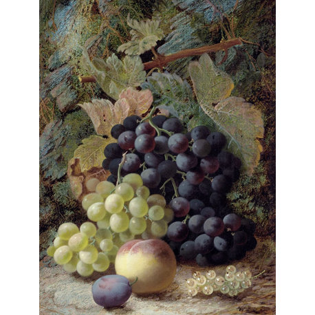 Tile Mural STILL LIFE WITH GRAPES peach Backsplash Ceramic Glossy