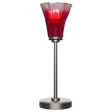 Luna 1-Light Table Lamp, Graphite/Fluted Raspberry Crystal